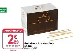 Promocash Agitateurs à café en bois offre
