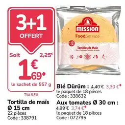 Promocash MISSION Tortilla de maïs offre