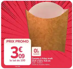 Promocash Cornets à frites kraft offre