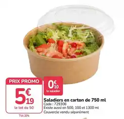 Promocash Saladiers en carton offre