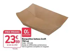 Promocash Barquettes bateau kraft offre