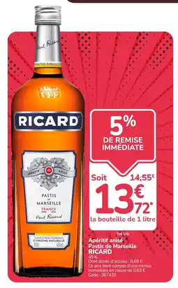 Promocash RICARD Pastis de Marseille offre
