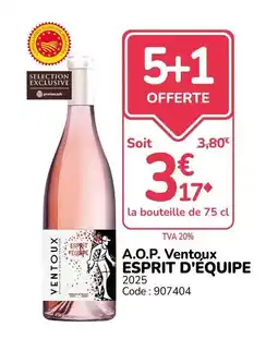Promocash VENTOUX ESPRIT D'EQUIPE offre
