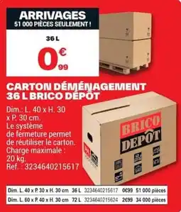 Brico Dépôt BRICO DÉPÔT CARTON DÉMÉNAGEMENT offre
