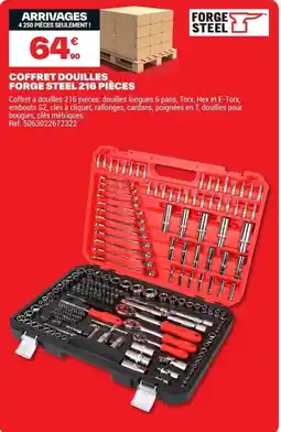 Brico Dépôt FORGE STEEL COFFRET DOUILLES 216 PIÈCES offre