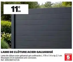 Brico Dépôt LAME DE CLÔTURE ACIER GALVANISÉ offre
