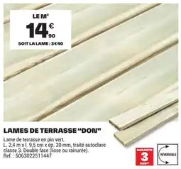 Brico Dépôt DON Lames de terrasse offre