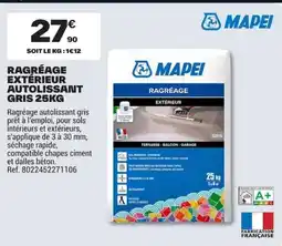 Brico Dépôt MAPEI Ragréage extérieur autolissant gris offre