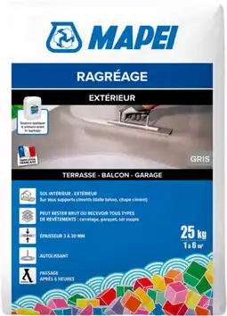 Brico Dépôt Ragréage extérieur autolissant gris 25kg offre
