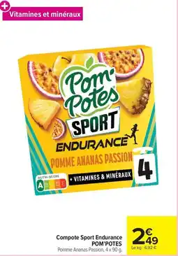 Carrefour Market POM'POTES Compote Sport Endurance offre