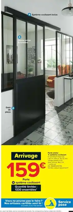 Castorama Porte atelier + système coulissant offre