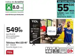 Carrefour TCL Téléviseur Mini LED 4K offre