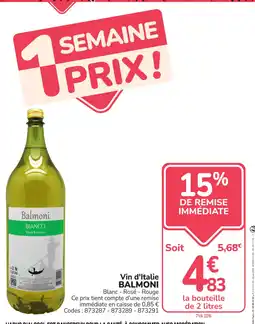 Promocash Balmoni Vin d'Italie offre