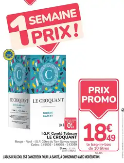 Promocash Le croquant i.g.p. comté tolosan offre