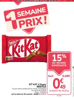 Promocash KIT KAT 4 finger NESTLE offre