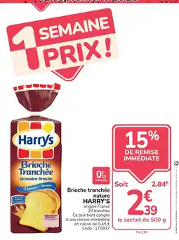Promocash Harry's Brioches Tranchées offre