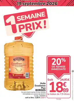 Promocash Borges huile excellence plus offre