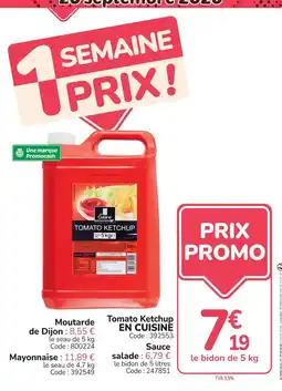 Promocash Tomato Ketchup EN CUISINE offre