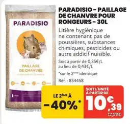Animalis PARADISIO PAILLAGE DE CHANVRE offre