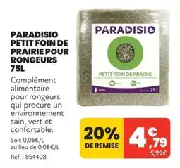 Animalis PARADISIO PETIT FOIN DE PRAIRIE POUR RONGEURS offre