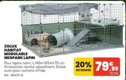 Animalis ZOLUX HABITAT MODULABLE NEOPARK LAPIN offre