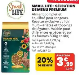 Animalis Small Life Aliment complet offre