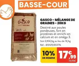 Animalis GASCO MÉLANGE DE GRAINES offre