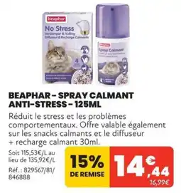 Animalis BEAPHAR SPRAY CALMANT ANTI-STRESS offre