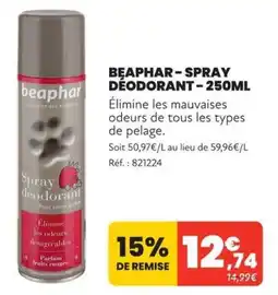 Animalis beaphar SPRAY DÉODORANT offre