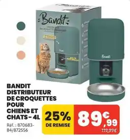 Animalis Bandit Distributeur de croquettes pour chiens et chats offre