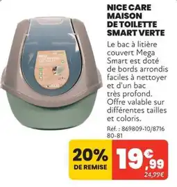 Animalis NICE CARE MAISON DE TOILETTE SMART VERTE offre