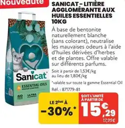 Animalis Sanicat Litière agglomérante aux huiles essentielles offre