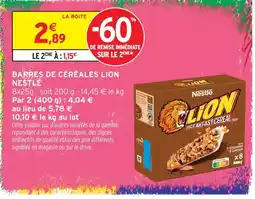 Intermarché Hyper Nestlé barres de céréales lion offre