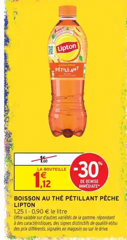 Intermarché Hyper Lipton boisson au thé pétillant pêche offre