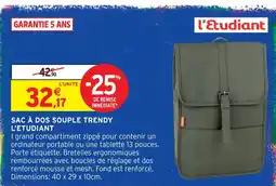 Intermarché Hyper L'etudiant sac à dos souple trendy offre