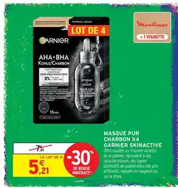 Intermarché Hyper Garnier masque pur charbon x4 skinactive offre