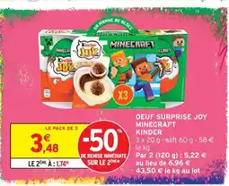 Intermarché Hyper Kinder oeuf surprise joy minecraft offre