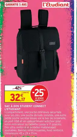 Intermarché Hyper L'etudiant sac à dos student connect offre