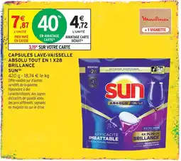 Intermarché Hyper Sun capsules lave-vaisselle absolu tout en 1 x28 brillance offre