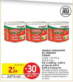 Intermarché Hyper Fiorini double concentré de tomates offre