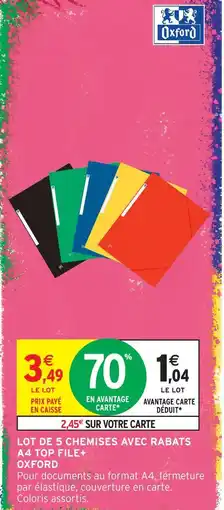 Intermarché Hyper Oxford lot de 5 chemises avec rabats a4 top file+ offre