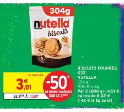 Intermarché Nutella biscuits fourrés x22 offre