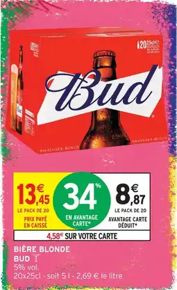Intermarché Hyper Bud bière blonde offre