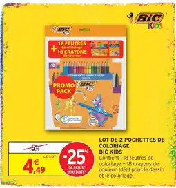 Intermarché Bic kids lot de 2 pochettes de coloriage offre