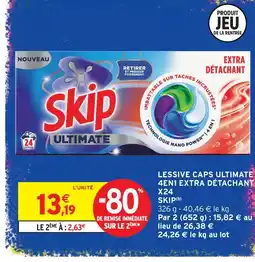 Intermarché Hyper Skip lessive caps ultimate 4en1 extra détachant x24(b) offre