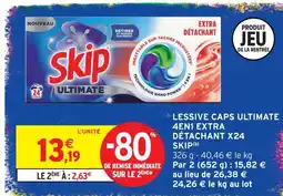 Intermarché Skip lessive caps ultimate 4en1 extra détachant offre