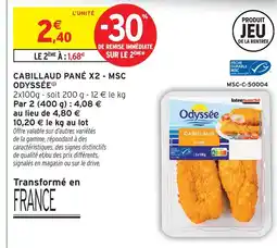 Intermarché Odyssée cabillaud pané x2 - msc offre