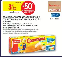 Intermarché Findus croustibat bâtonnets de filets de colin d'alaska msc panés surgelés offre