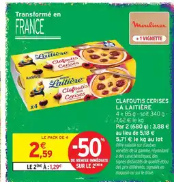Intermarché Hyper La laitière clafoutis cerises offre
