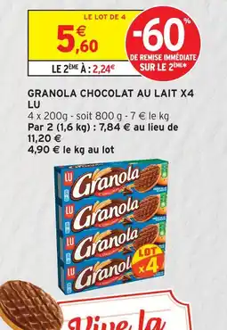 Intermarché Hyper Lu granola chocolat au lait offre